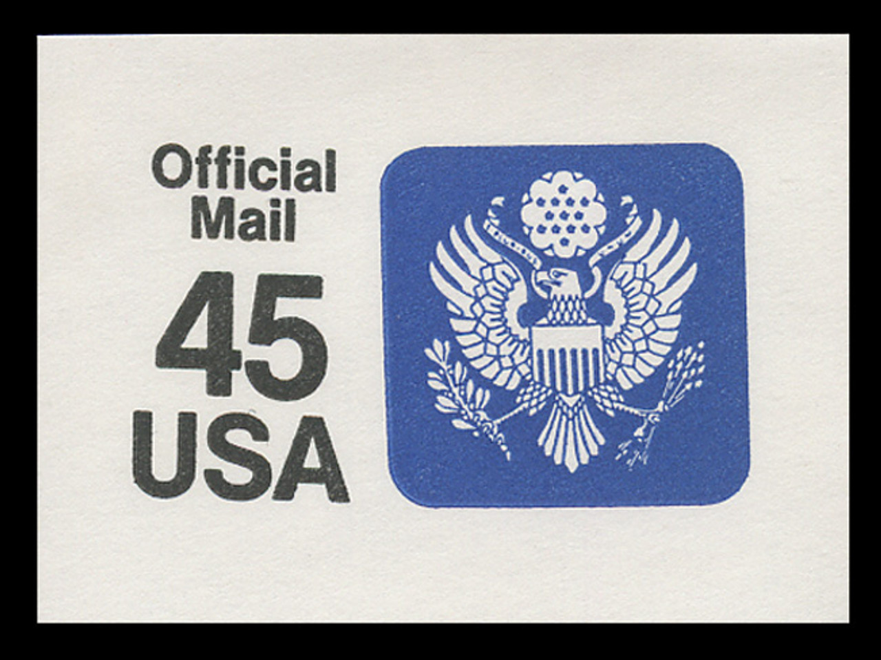 USA Scott # UO  79 1990 45c Official Mail, small lettering illegible - Mint Cut Square