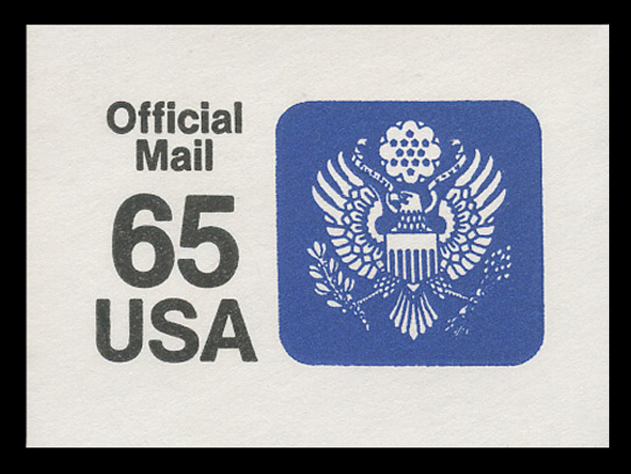 USA Scott # UO  80 1990 65c Official Mail, small lettering illegible - Mint Cut Square