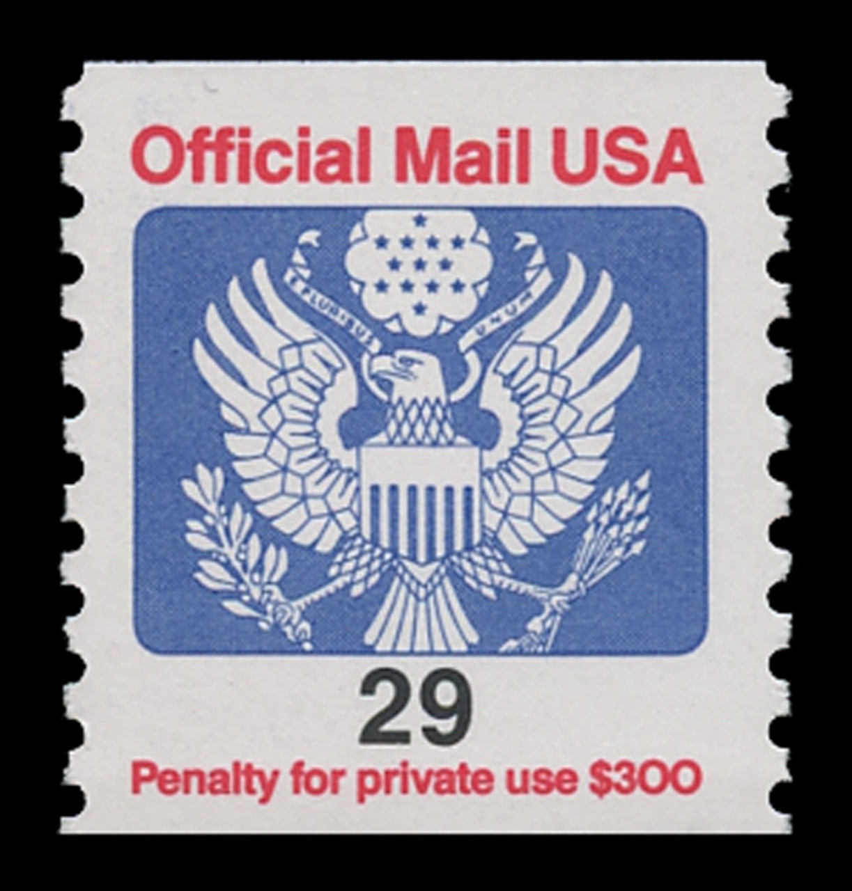 USA Scott # O 145, 1991 29c Official Mail Eagle Coil