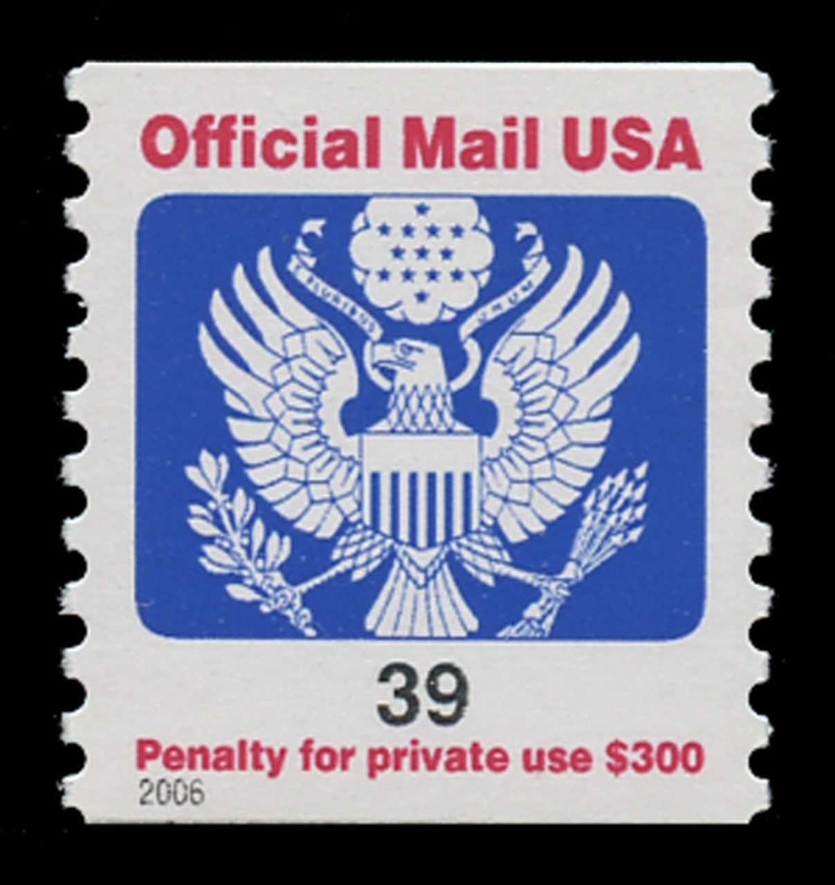 USA Scott # O 160, 2006 39c Official Mail Eagle Coil