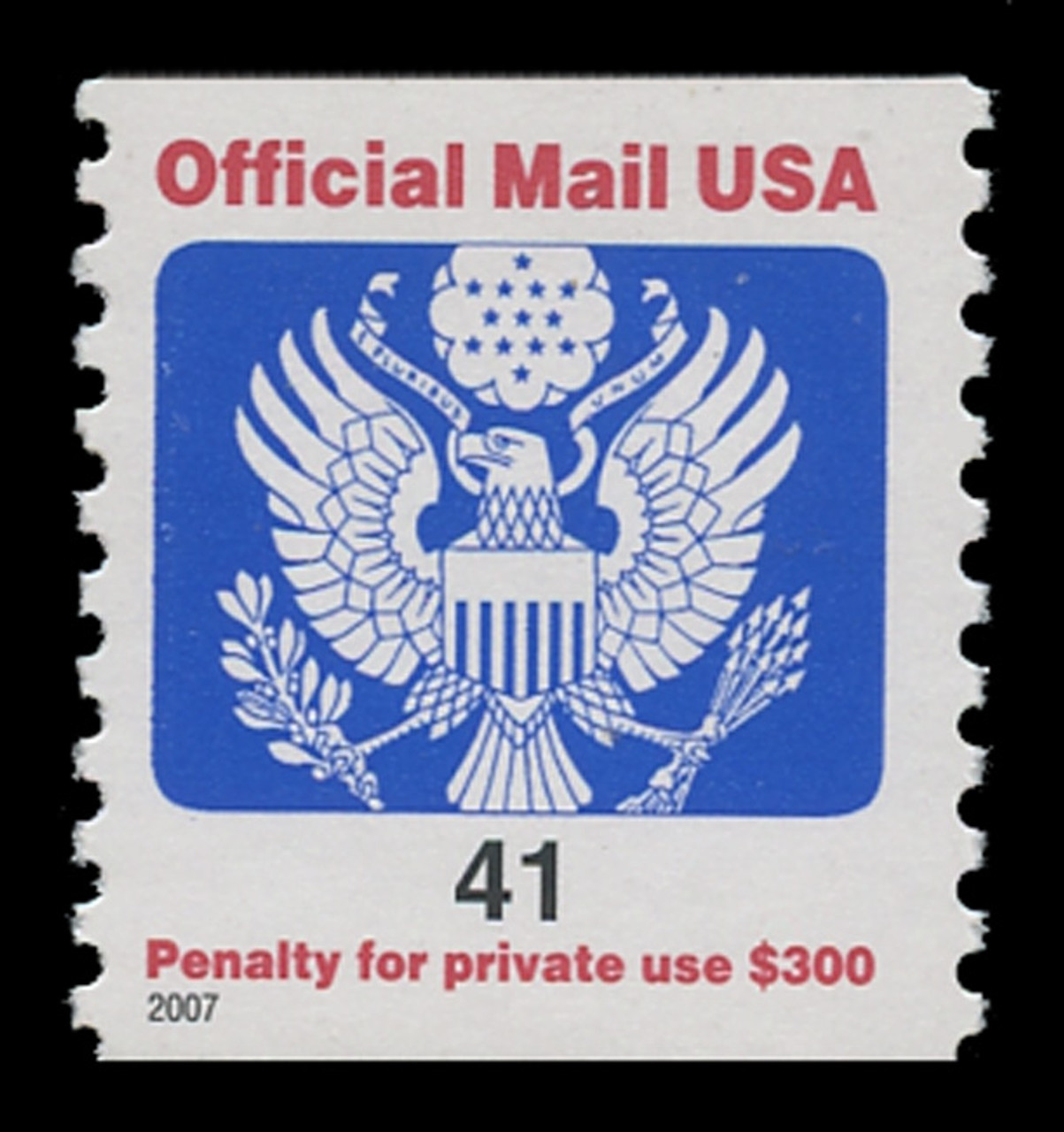 USA Scott # O 162, 2007 41c Official Mail Eagle Coil