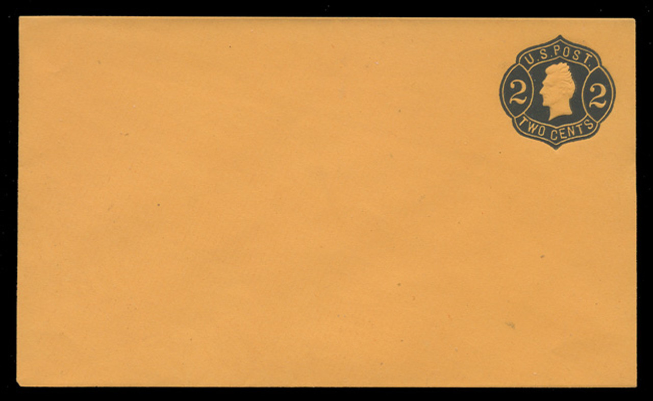 USA Scott # U  56/07, UPSS #116a/01 1863-4 2c Jackson, Die 4, black on orange - Mint (See Warranty)