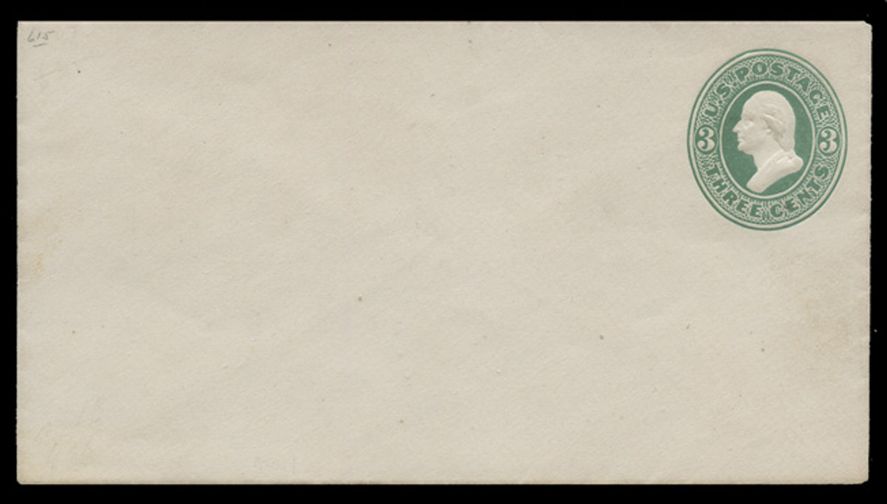 USA Scott # U 163/03, UPSS #385/06 1874-86 3c Washington, Die 2,  green on white - Mint (See "Other Details")