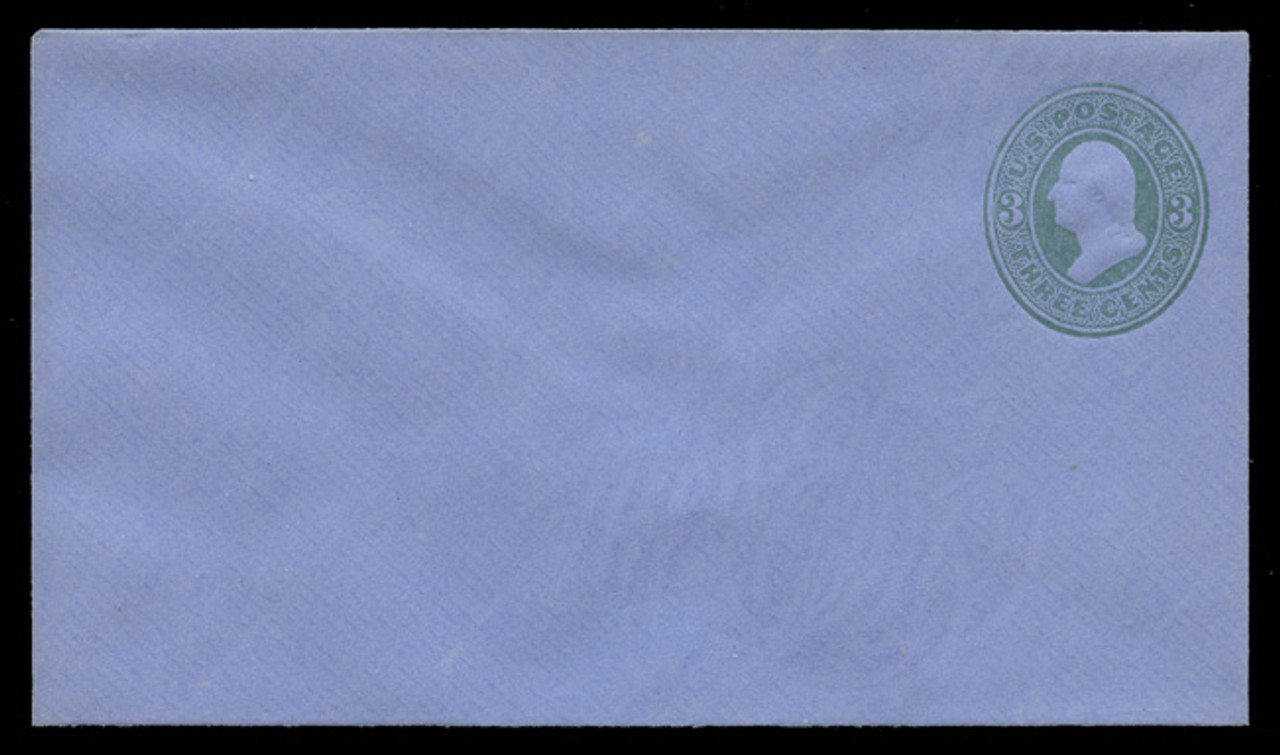 USA Scott # U 166/06, UPSS #430/02 1874-86 3c Washington, Die 2,  green on blue - Mint (See Warranty)