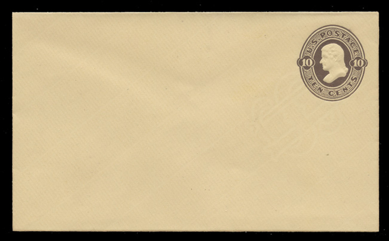 USA Scott # U 190/07, UPSS #558/07 1874-86 10c Jefferson, chocolate on amber - Mint (See Warranty)