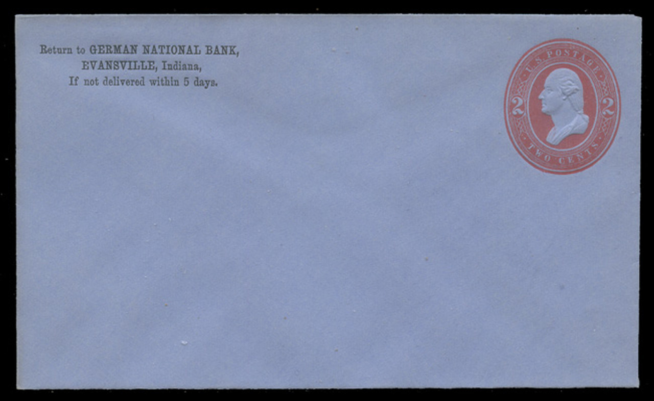 USA Scott # U 233/07, UPSS #675/05 1883 2c Washington (fine lines), red on blue - Mint (See Warranty)