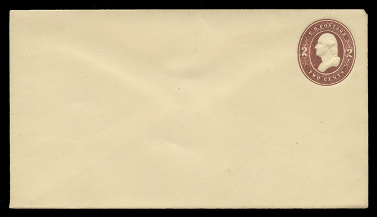USA Scott # U 261/10, UPSS #692/06 1884 2c Washington (fine lines), brown on amber - Mint (See Warranty)
