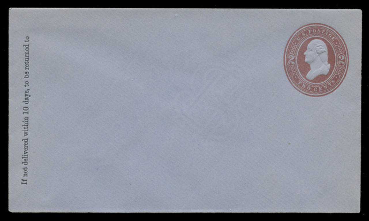 USA Scott # U 280/08, UPSS #819/07 1884-86 2c Washington (One Line), Die 1 brown on blue - Mint (See Warranty)
