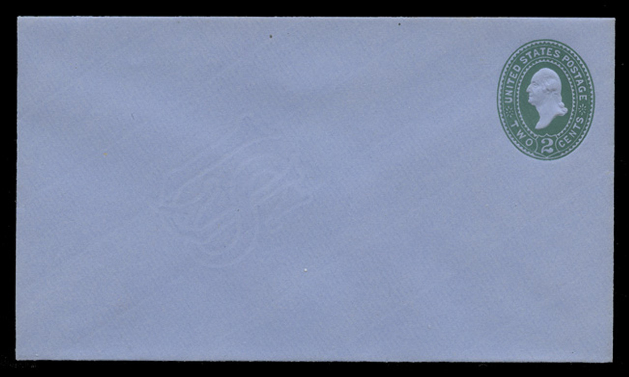 USA Scott # U 314/08, UPSS # 985/8 1887-94 2c Washington, green on blue - Mint (See Warranty)