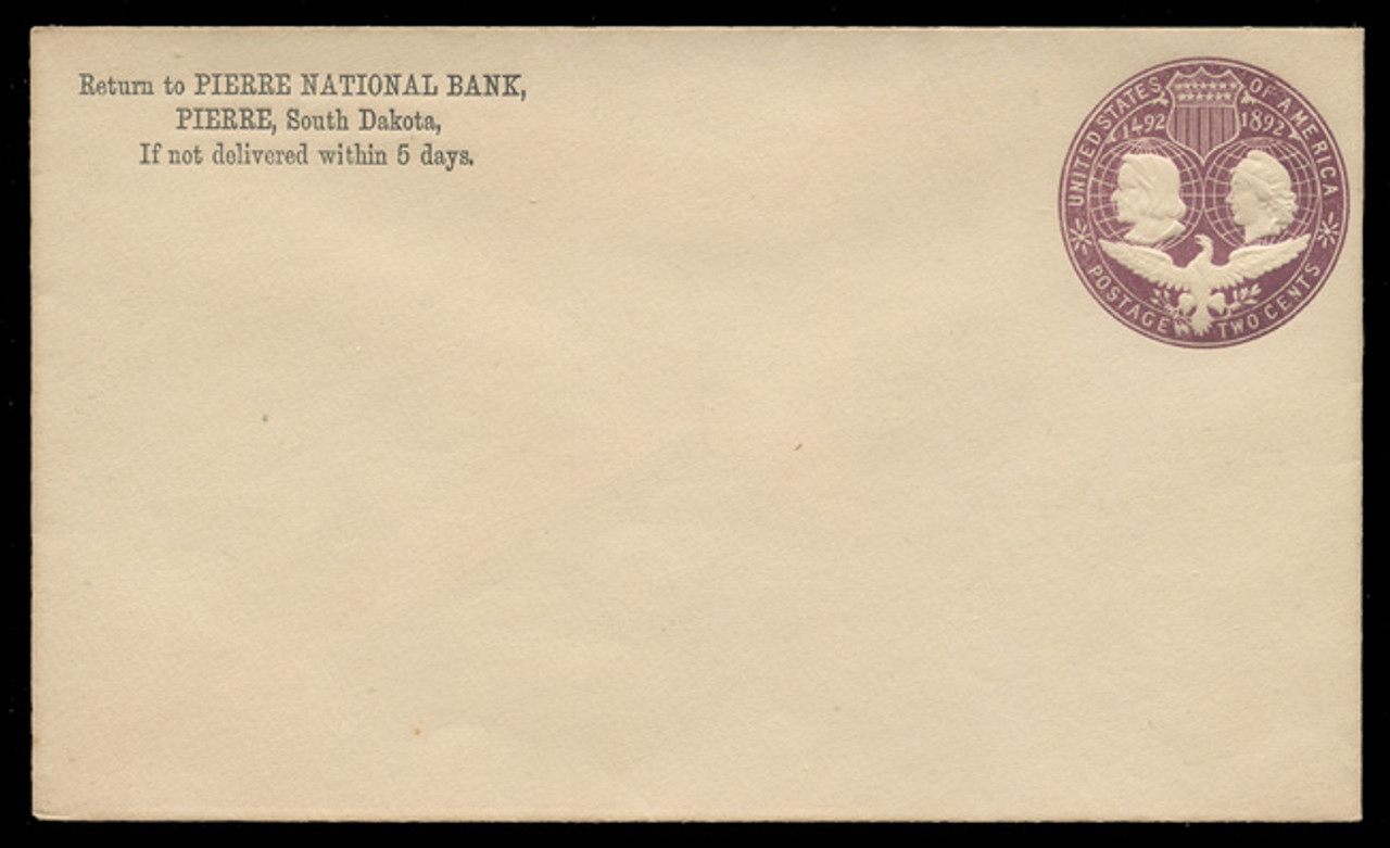 USA Scott # U 349-C/11, UPSS #1156/11 1893 2c Columbus, Die 3, violet on white - Mint (See Warranty)