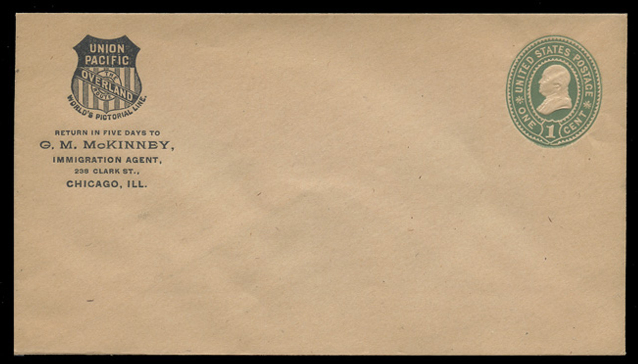 USA Scott # U 356/10, UPSS #1217/13 1899 1c Franklin, green on manila - Mint (See Warranty)