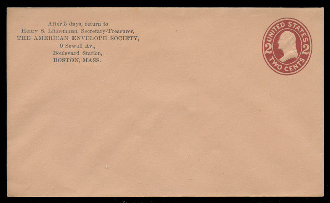 USA Scott # U 408/11, UPSS #1615/15 1907-16 2c Washington, brown red on amber, Die 1 - Mint (See Warranty)