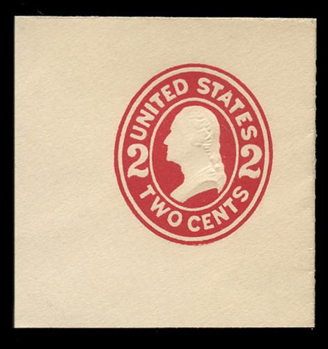 USA Scott # U 411d, 1907-16 2c Washington, Scott Die U91, carmine on white, Die 5 - Mint Full Corner