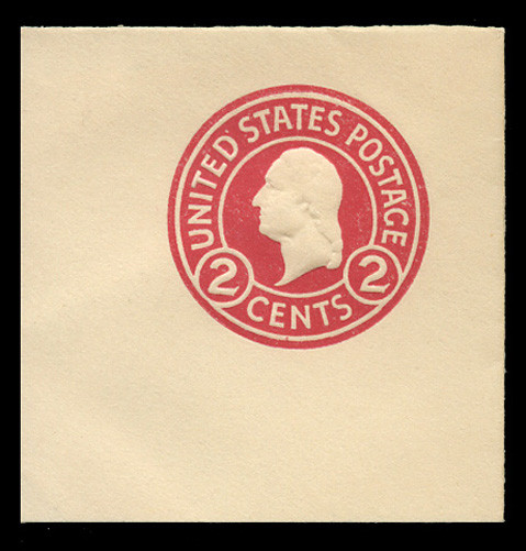 USA Scott # U 429g, 1915-32 2c Washington, Scott Die U93, carmine on white, Die 8 - Mint Full Corner