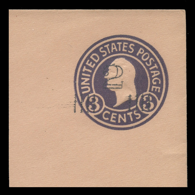 USA Scott # U 470a, 1920-1 2c on 3c (U438a) Washington, dark violet on oriental buff, Die 5 - Mint Full Corner
