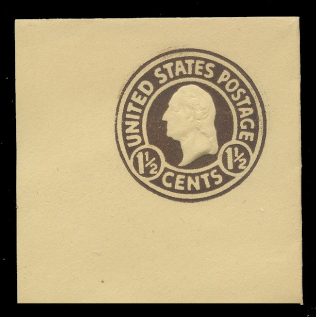 USA Scott # U 482, 1925 1½c Washington, Scott Die U93, brown on amber, Die 1 - Mint Full Corner