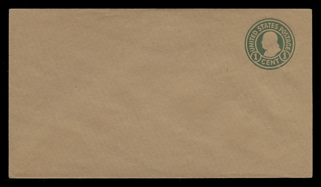 U.S. Scott # U 426/10, UPSS #2137/UNWMKD. 1915-32 1c Franklin, green on glazed brown, Die 1 - Mint (See Other Details)