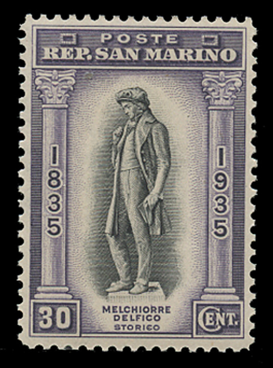 SAN MARINO Scott #  175, 1935 30c Melchiorre Delfico Statue, dull violet