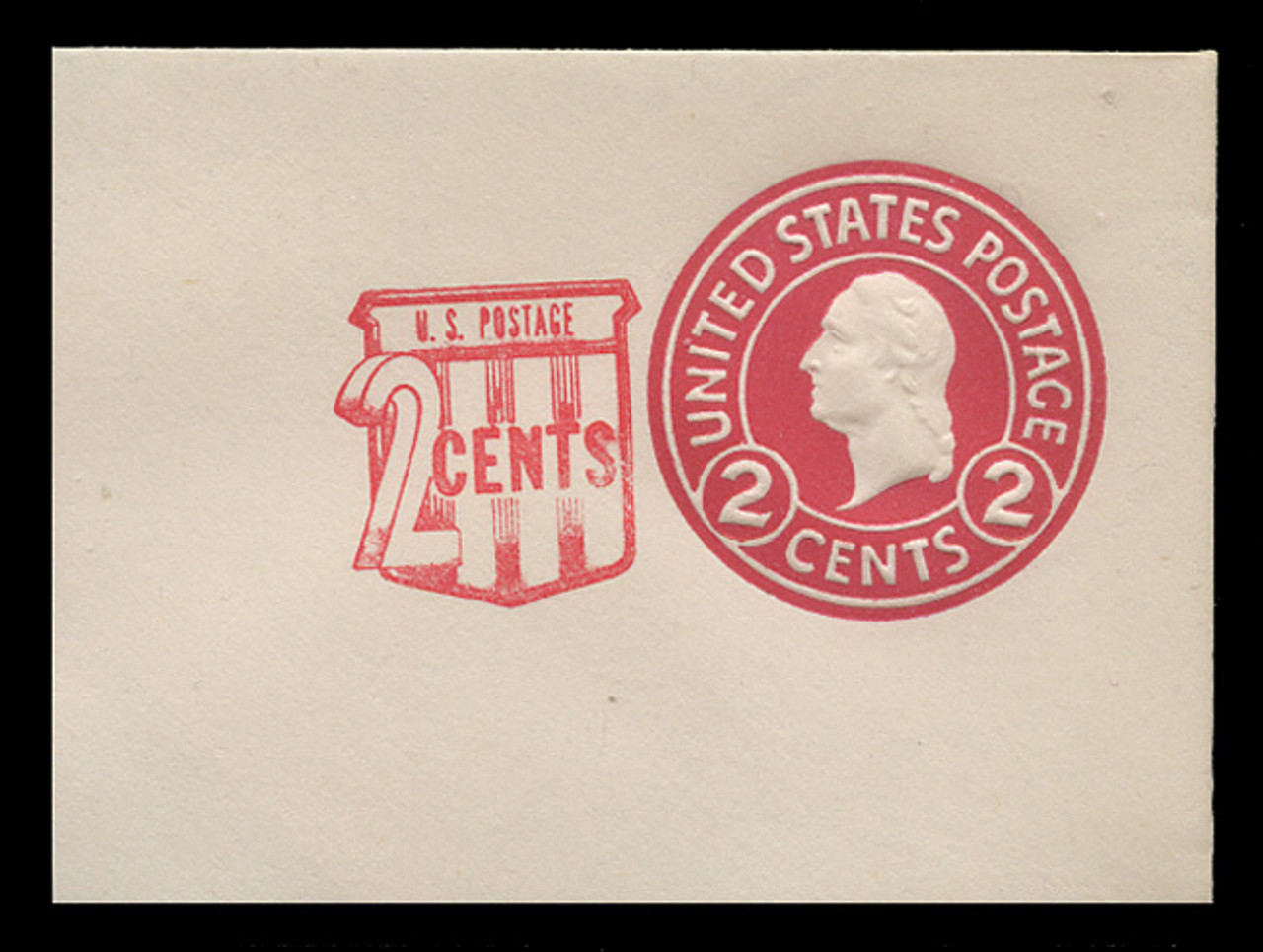 U.S. Scott # U 537a, 1958 2c (U429f) + 2c Washington, Die 7 - Mint Full Corner