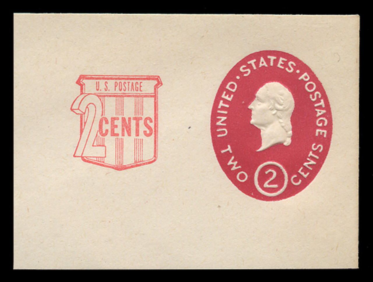 U.S. Scott # U 538, 1958 2c (U533a) + 2c Washington, Die 1 - Mint Full Corner