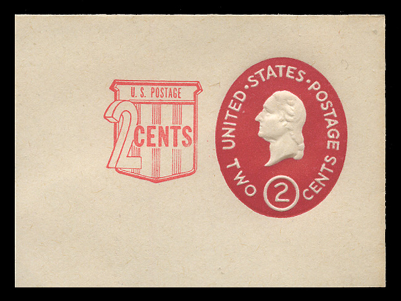 U.S. Scott # U 538a, 1958 2c (U533b) + 2c Washington, Die 2 - Mint Full Corner