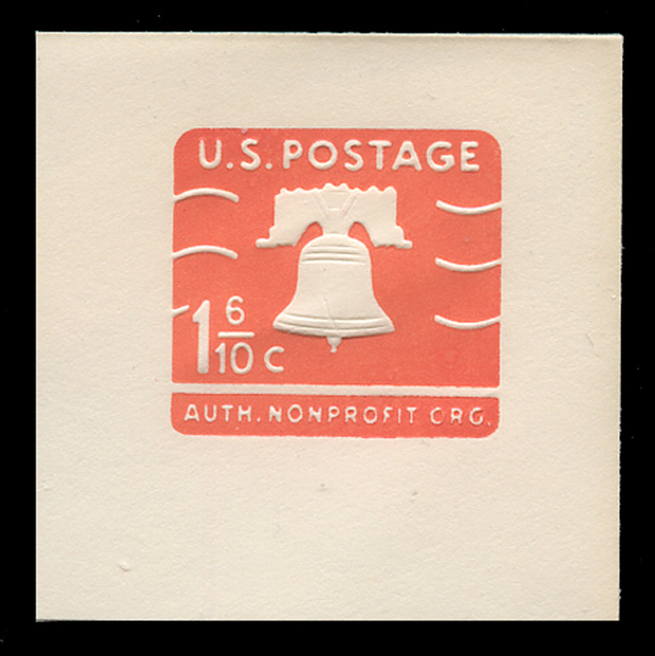 U.S. Scott # U 548A 1969 1.6c Liberty Bell Non-Profit, orange - Mint Full Corner