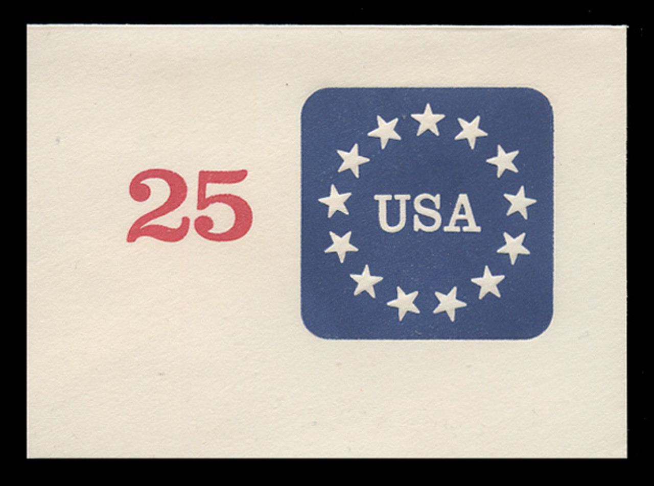 U.S. Scott # U 611S 1988 25c Stars & U.S.A., Bar-Coded Cut from Virginia 2nd Chance Lottery - Mint Full Corner