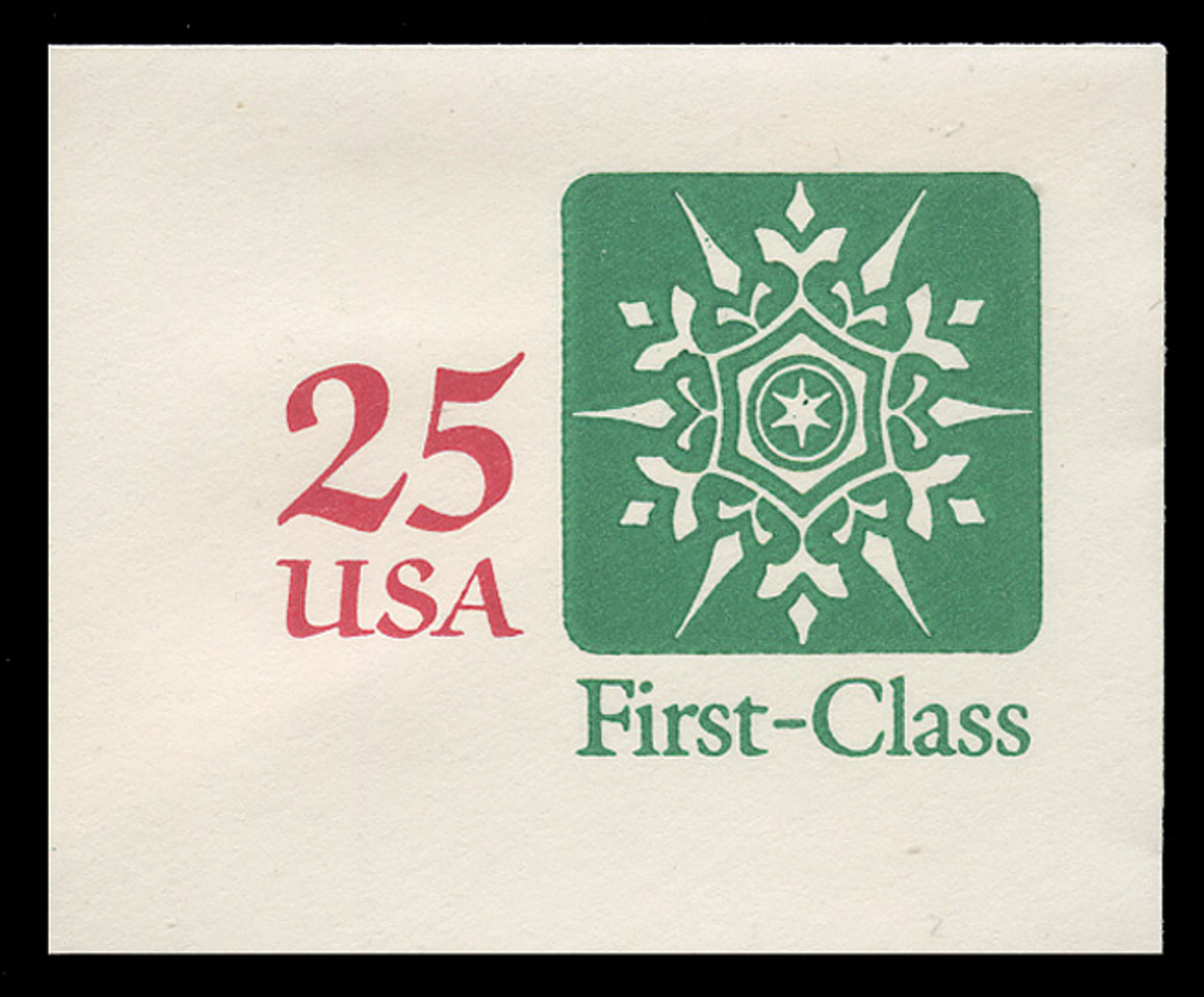 U.S. Scott # U 613 1988 25c Christmas - Snowflake - Mint Full Corner
