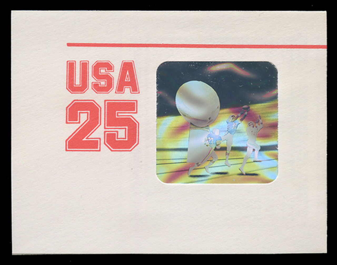 U.S. Scott # U 618 1990 25c Football Hologtam - Mint Full Corner