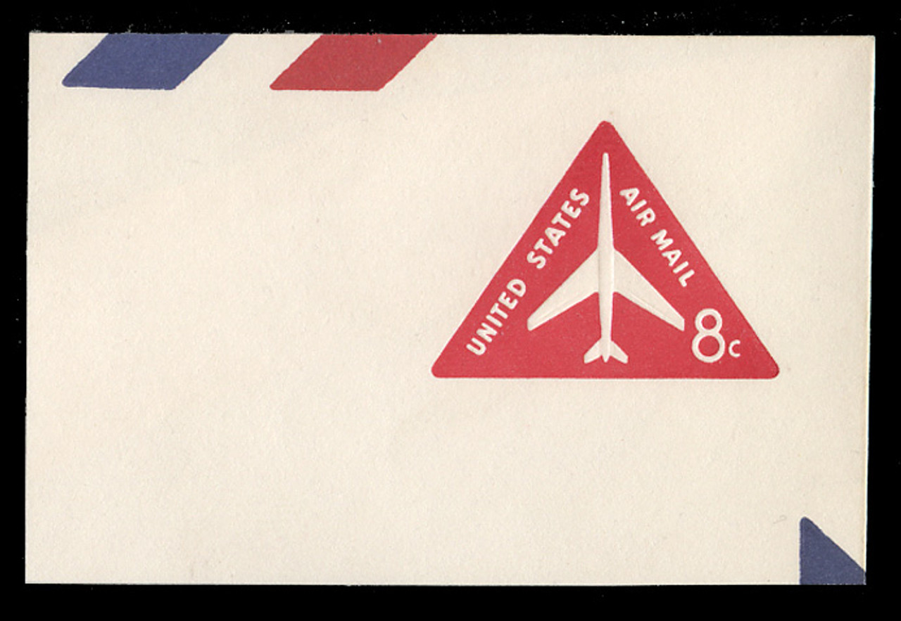 U.S. Scott # UC 37g 1965 8c Jet Airliner, Red, "Border 7" Error - Mint Full Corner (See Warranty)
