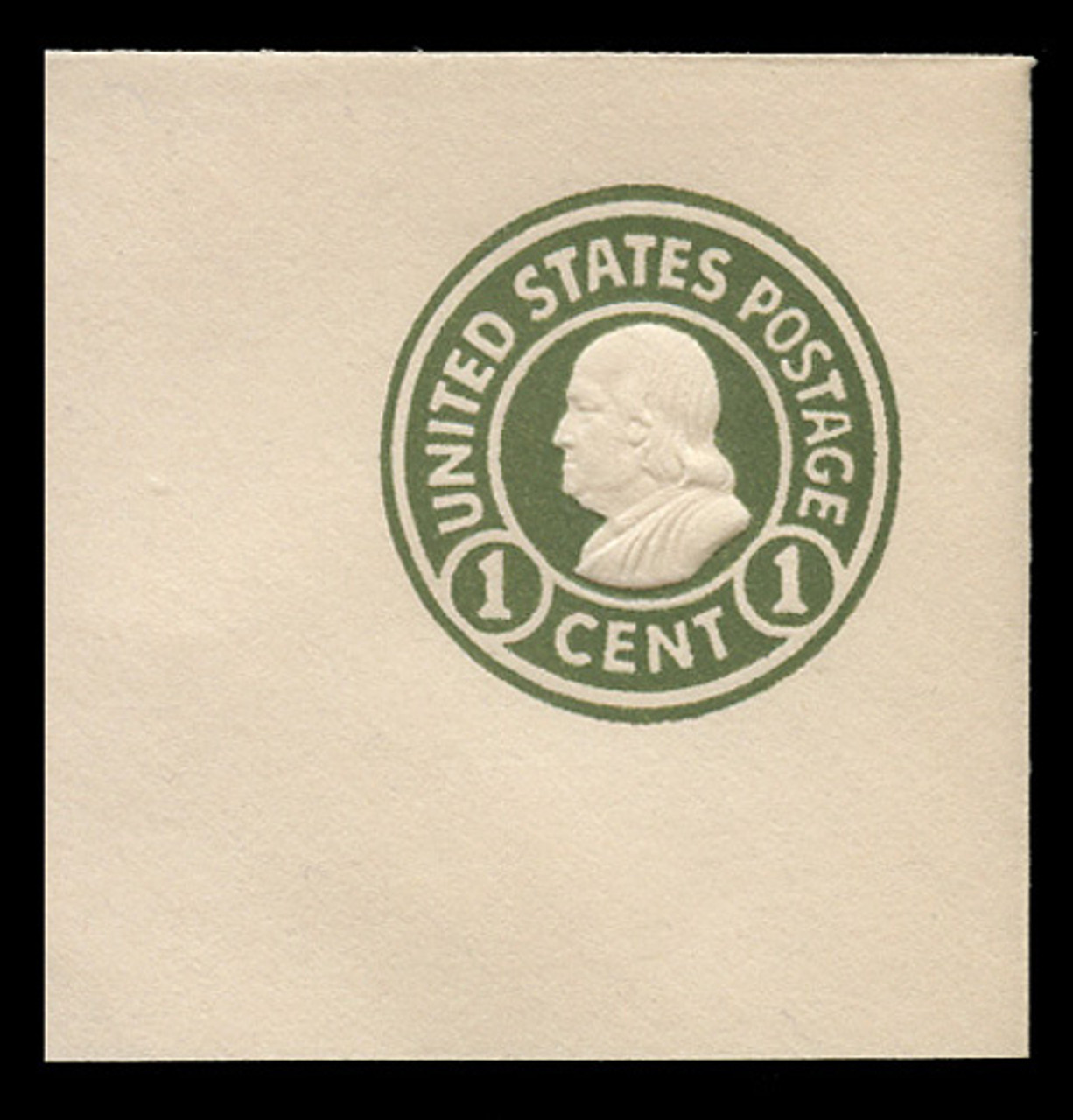 U.S. Scott # U 420, 1915-32 1c Franklin, green on white, Die 1 - Mint Full Corner