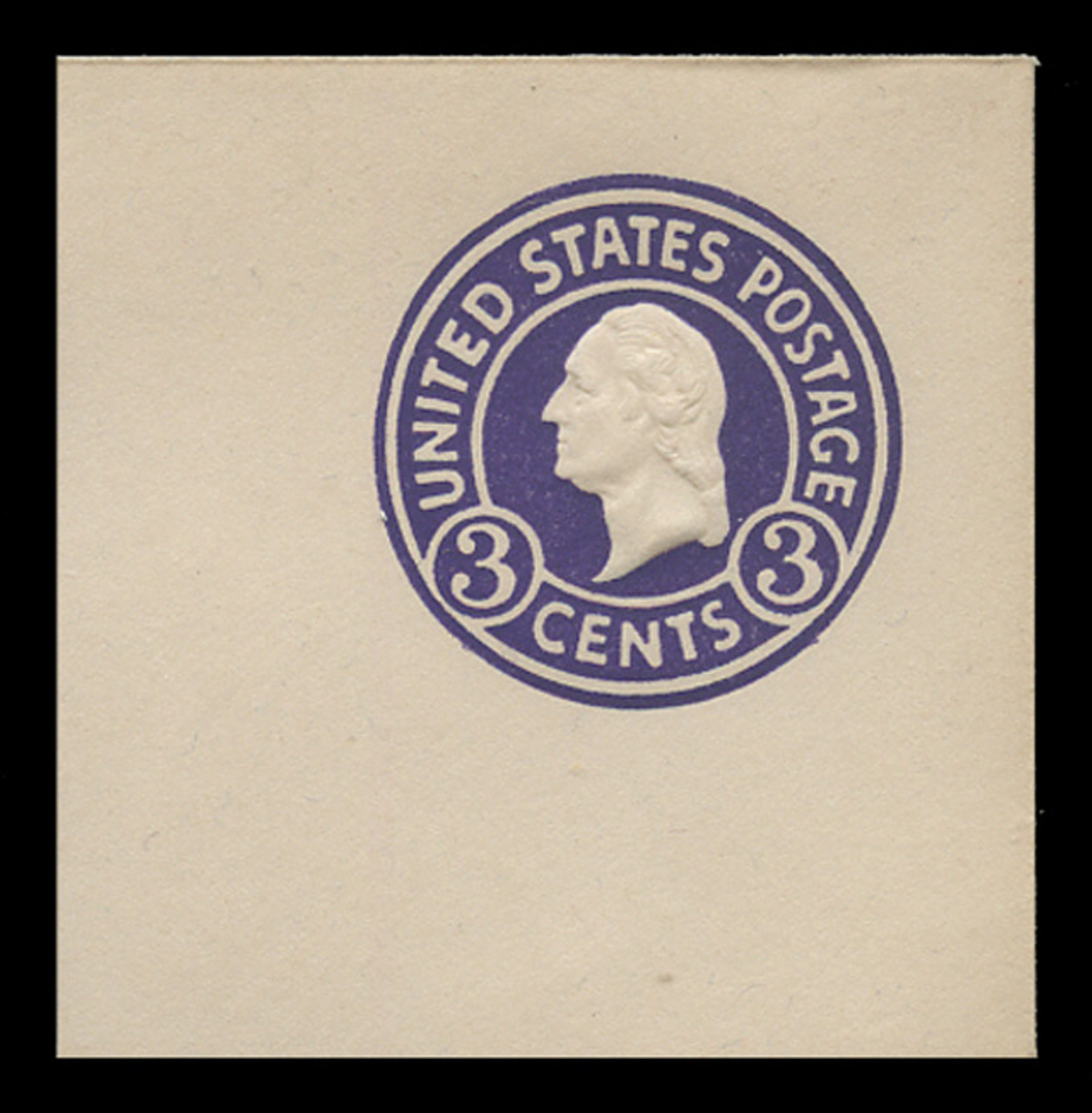 U.S. Scott # U 436, 1915-32 3c Washington, purple on white, Die 1 - Mint Full Corner