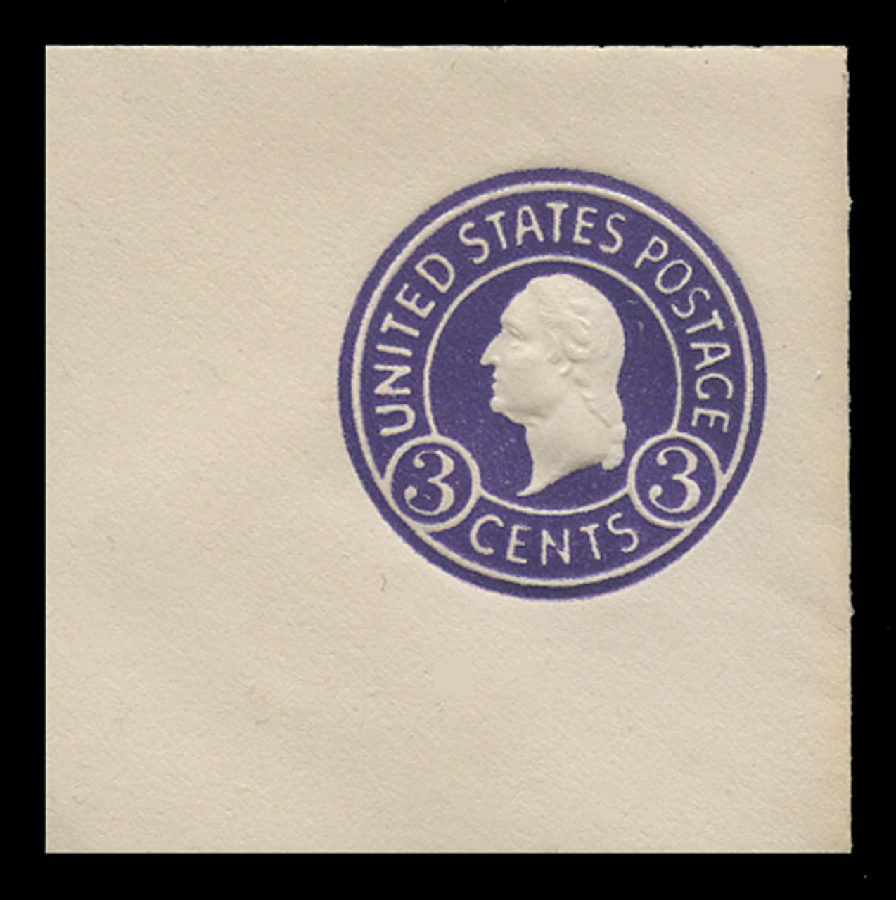 U.S. Scott # U 436e, 1915-32 3c Washington, purple on white, Die 7 - Mint Full Corners