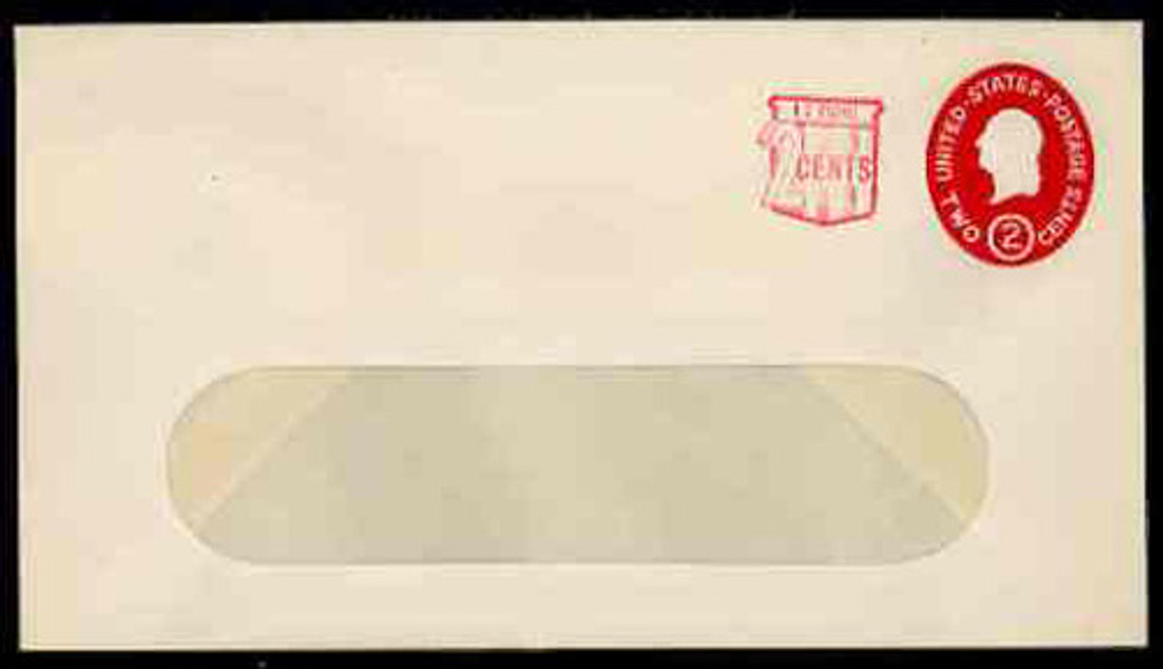 U.S. Scott # U 538b, 1958 2c (U533) + 2c Washington, Die 3 - Mint Envelope, UPSS Size 12-WINDOW