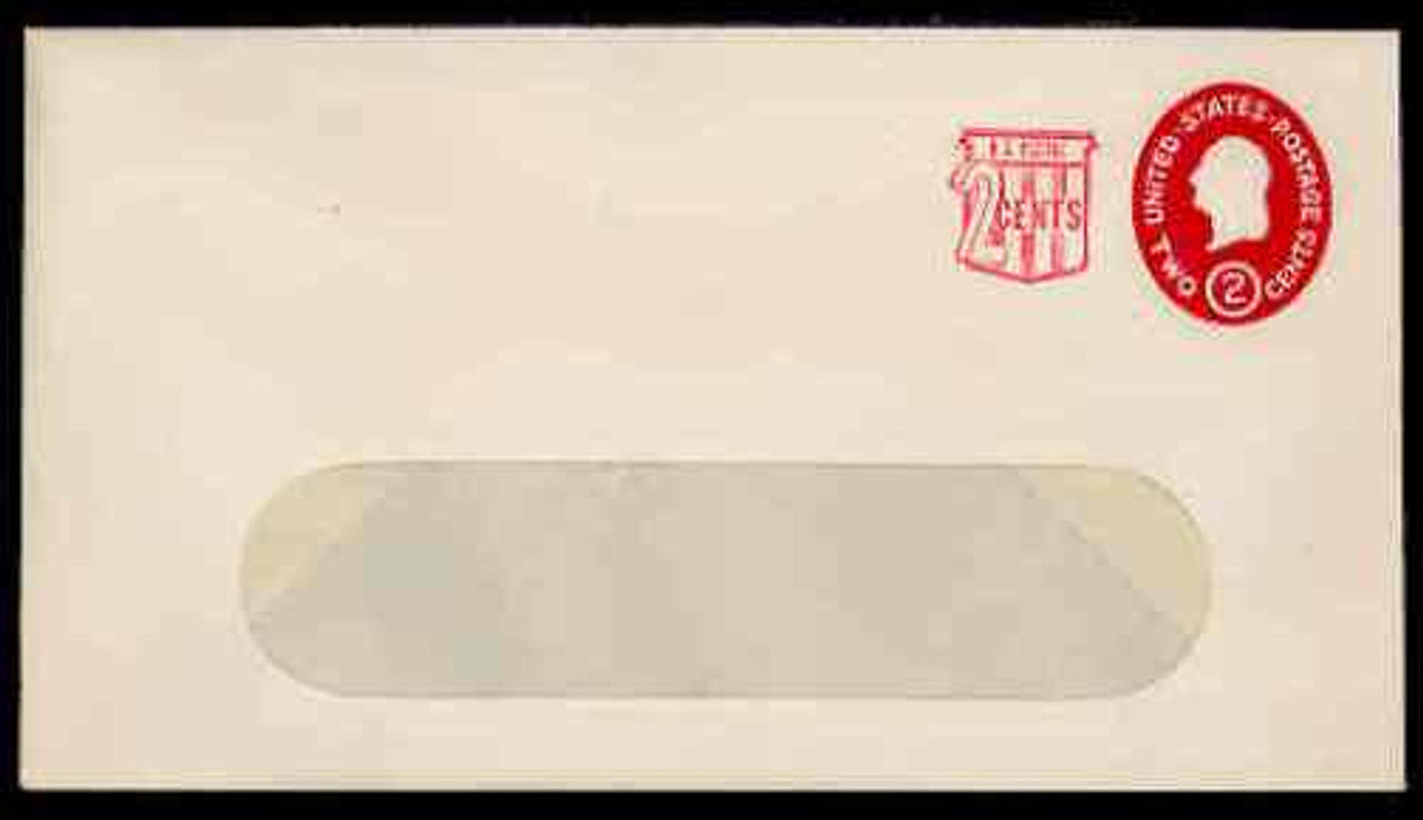 U.S. Scott # U 538b, 1958 2c (U533) + 2c Washington, Die 3 - Mint Envelope, UPSS Size 13-WINDOW