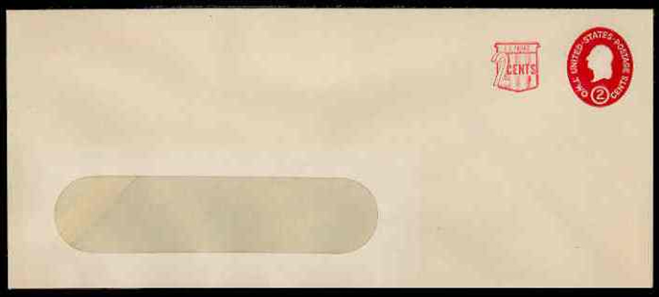 U.S. Scott # U 538b, 1958 2c (U533) + 2c Washington, Die 3 - Mint Envelope, UPSS Size 23-WINDOW