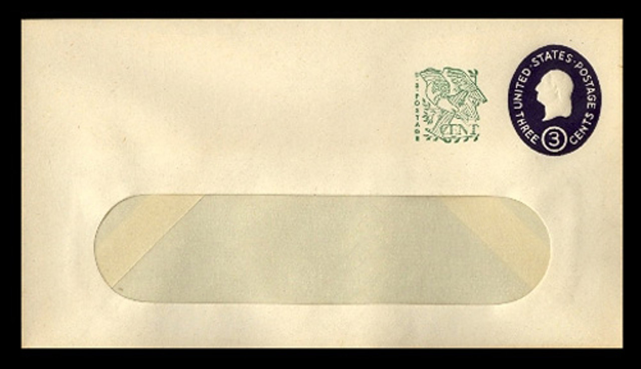 U.S. Scott # U 540b, 1958 3c (U534) + 1c Washington, Die 4 - Mint Envelope, UPSS Size 10-WINDOW