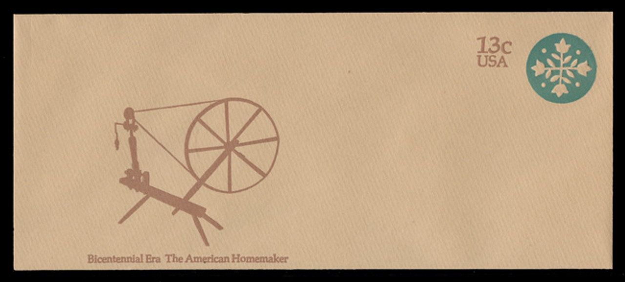 U.S. Scott # U 572 1976 13c American Homemaker - Quilt - Mint Envelope, UPSS Size 23