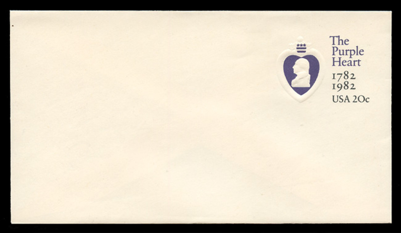 U.S. Scott # U 603 1982 20c The Purple Heart - Mint Envelope, UPSS Size 12