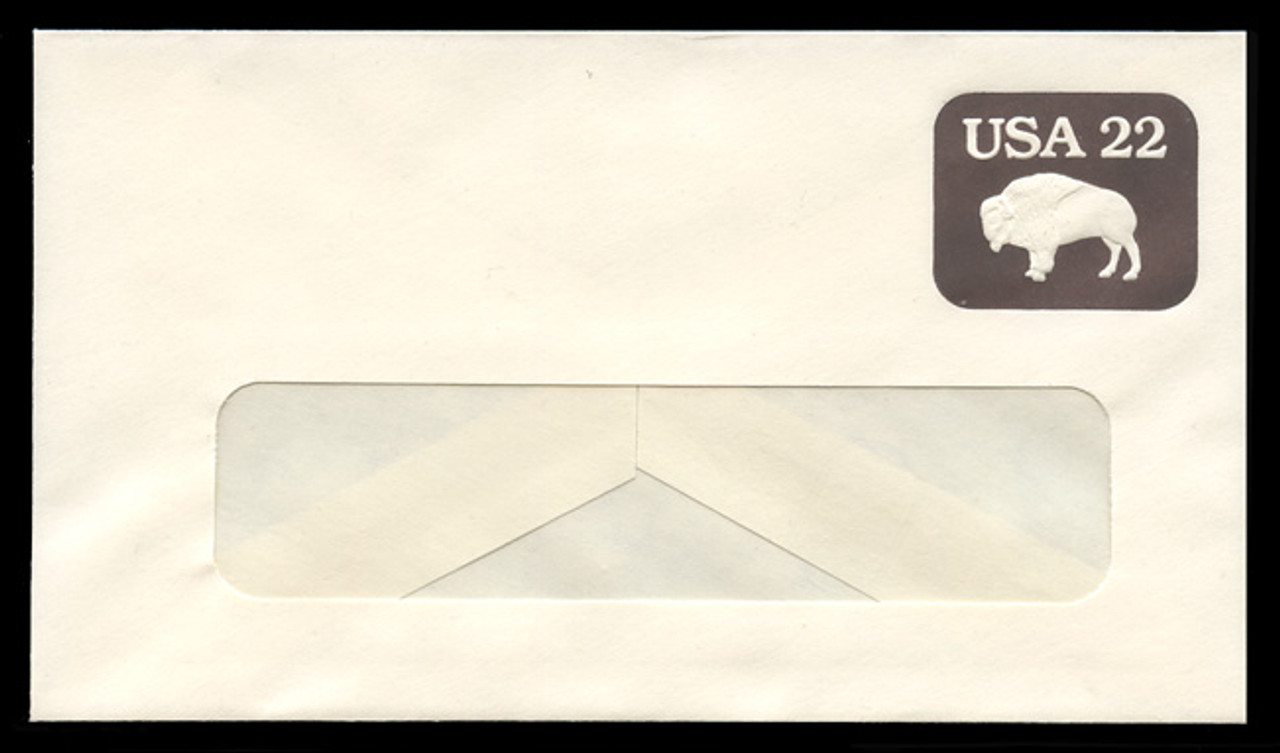U.S. Scott # U 608 1985 22c American Bison - Mint Envelope, UPSS Size 12-WINDOW