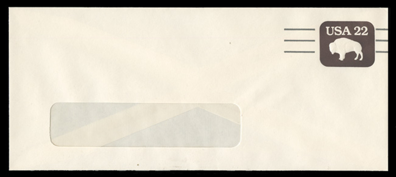 U.S. Scott # U 608a 1985 22c American Bison, Precancelled - Mint Envelope, UPSS Size 23-WINDOW