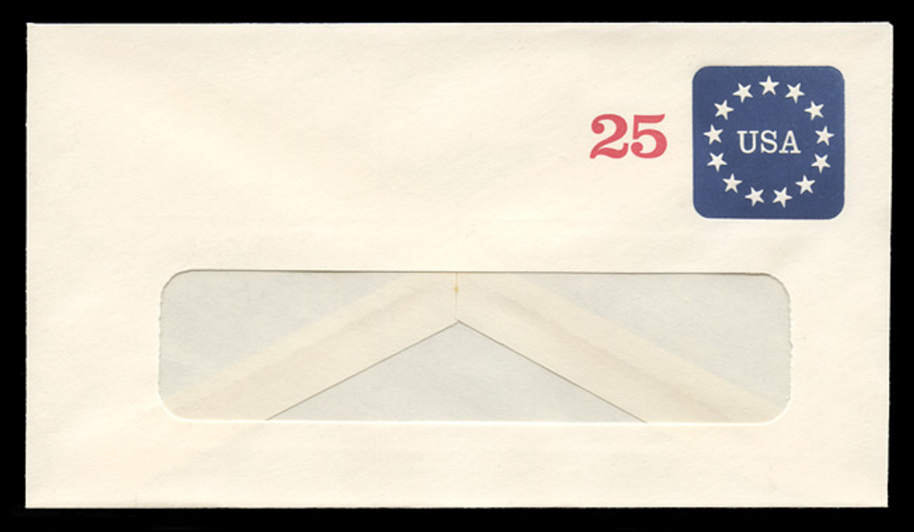 U.S. Scott # U 611 1988 25c Stars & U.S.A. - Mint Envelope, UPSS Size 12-WINDOW