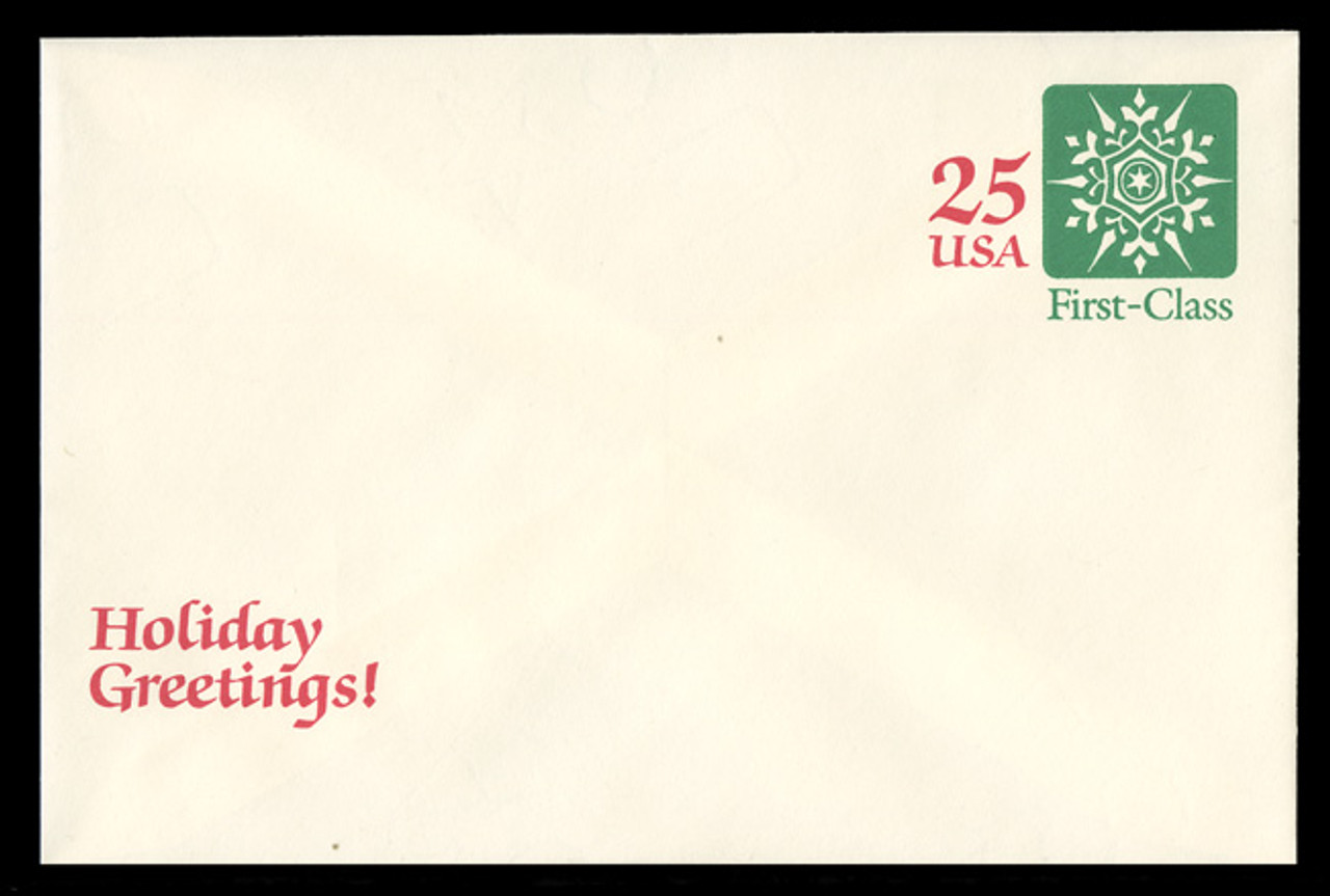 U.S. Scott # U 613 1988 25c Christmas - Snowflake - Mint Envelope, UPSS Size 22A