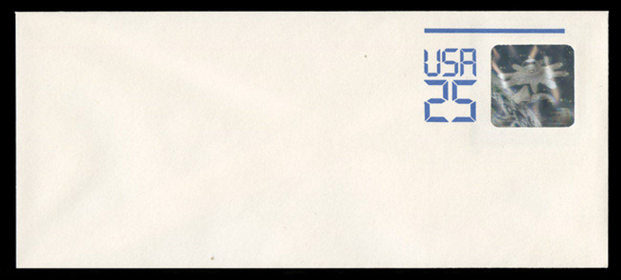 U.S. Scott # U 617A 1989 25c Space Station Hologram - Mint Envelope, Type A UPSS Size 21 (See Warranty)