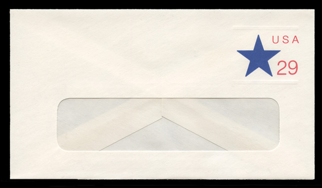 U.S. Scott # U 619R 1991 29c Star & U.S.A., Recycled - Mint Envelope, UPSS Size 12-WINDOW