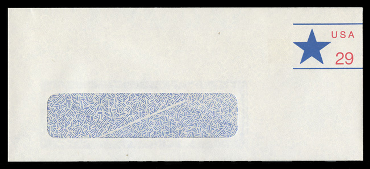 U.S. Scott # U 623R 1991 29c Star & U.S.A., Recycled - Mint Envelope, UPSS Size 21-LEFT WINDOW