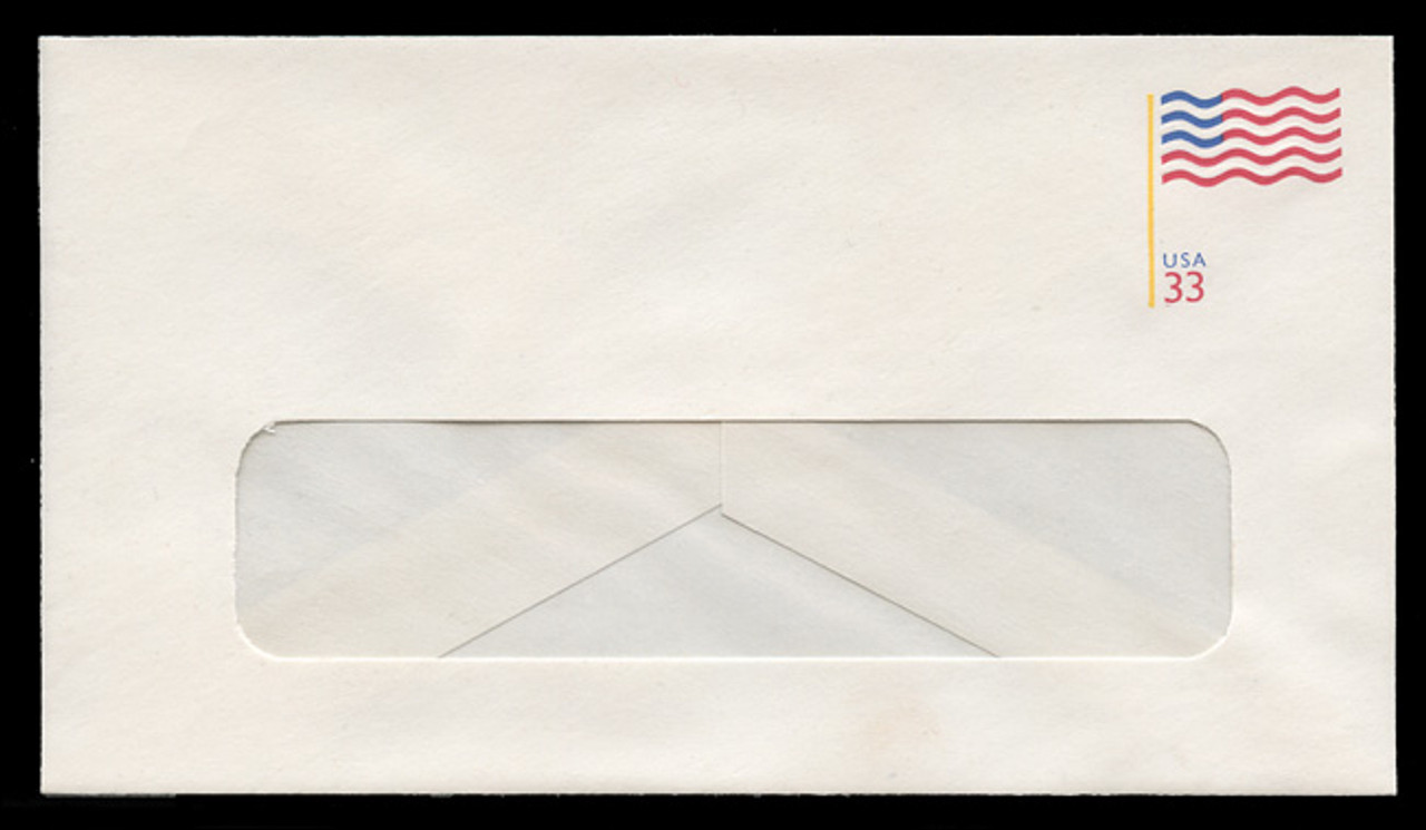 U.S. Scott # U 642 1999 33c U.S. Flag with Yellow Flagpole - Mint Envelope, UPSS Size 12-WINDOW