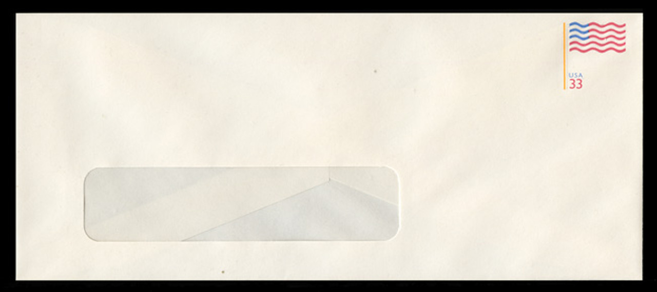 U.S. Scott # U 642 1999 33c U.S. Flag with Yellow Flagpole - Mint Envelope, UPSS Size 23-WINDOW