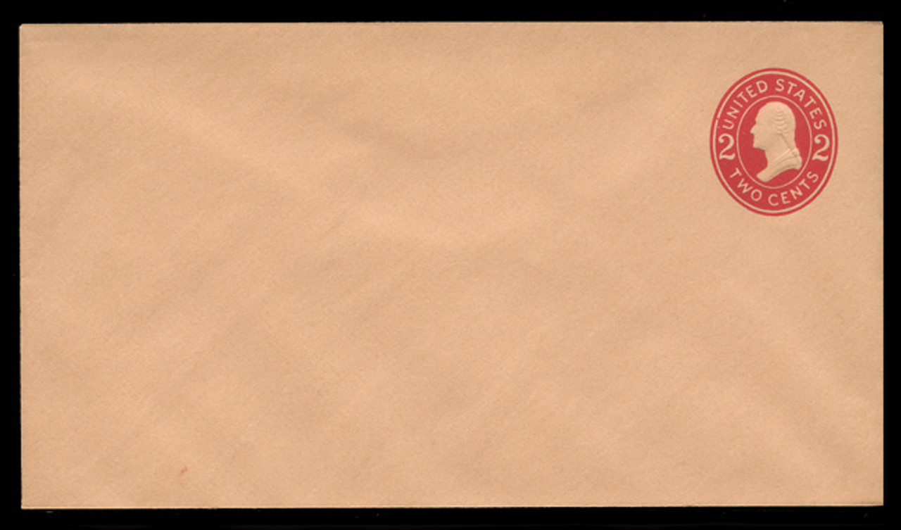 U.S. Scott # U 413c, 1907-16 2c Washington, carmine on buff, Die 4 - Mint Envelope, UPSS Size 13