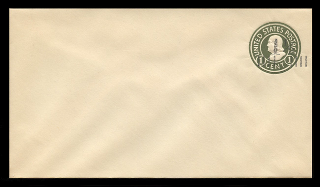 U.S. Scott # U 495b, 1925 1½c on 1c (U420b) Franklin, green on white, Die 3 - Mint Envelope, UPSS Size 10